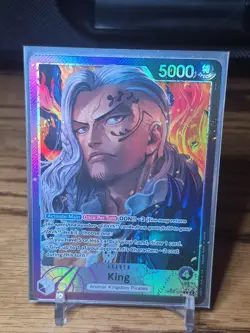 One Piece Card Game King OP08-057 L Leader Alternate Art Parallel - Image 1