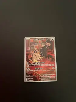 2025 Team Rocket's Meowth 203/182 Sv10: Pokemon Destined Rivals Holo SO SHARP - Image 1