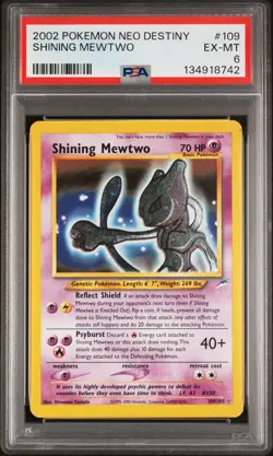 2002 POKEMON NEO DESTINY #109 SHINING MEWTWO PSA 6 - Image 1