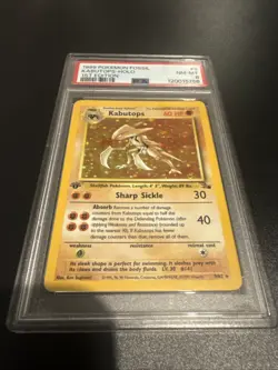 Pokemon TCG Fossil Kabutops Holo Rare Card 9/62 PSA 8 Near Mint Condition - Image 1
