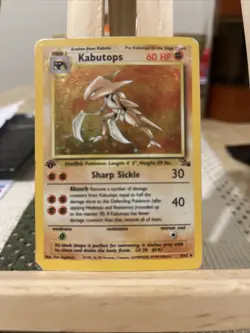 1st Edition Kabutops - 9/62 Fossil Set WOTC Holo Pokemon Card - Image 1