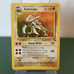 Kabutops 9/62 Pokemon Card TCG Fossil Set Unlimited Holo Rare - Image 1