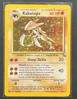 Kabutops - 9/62 - Fossil 1999 - WOTC - Holo Rare - NM - Pokemon TCG Card - Image 1