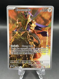 Pokemon Destined Rivals Zamazenta Illustration Rare TCG Holo Card 201/182 NM - Image 1