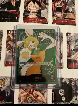EB02 Leader Gold Carrot One Piece English OP08-021 Low Hit Rate Rare Card TCG - Image 1