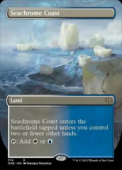 MTG Seachrome Coast - Borderless, Light Play, English Phyrexia: All Will Be One - Image 1