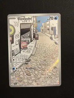 Pokemon TCG Slowpoke Illustration Rare Scarlet and Violet Base Card 204/198 - Image 1