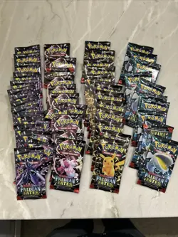 Lot of 51 PALDEAN FATES Sealed Pokemon BOOSTER PACKS - IN HAND - Image 1