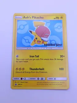 Pokemon Ash's Pikachu Card Set Promo SM 110, 112, 114 "I Choose you" Movie Stamp - Image 2