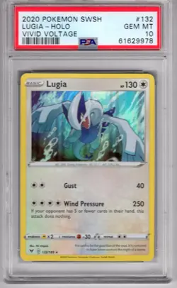 Pokemon Sword & Shield Vivid Voltage Holo #132 Lugia PSA 10 - Image 1