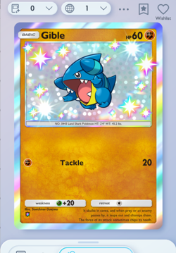 Pokemon TCG POCKET - Gible Shiny 1⭐, Secluded Springs, English - Image 3