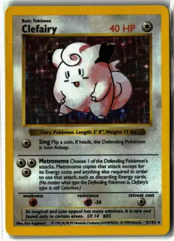 Clefairy ⭐ 5/102 Holo Shadowless WOTC Rare Base Set 1999 Pokemon NM/LP - Image 1
