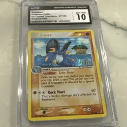 Pokemon Swampert EX Crystal Guardians Reverse Holo Rare #27 CGC 10 Gem Mint - Image 1
