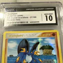 Pokemon Swampert EX Crystal Guardians Reverse Holo Rare #27 CGC 10 Gem Mint - Image 3