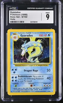 Pokemon TCG: 1999 Base Set #6/102 Gyarados CGC 9 - Image 1