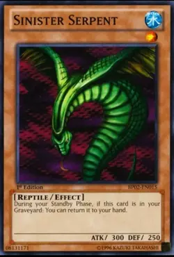 1 x Sinister Serpent - BP02-EN015 - Common - 1st Edition - English - Image 1