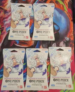 5x One Piece OP-05 Awakening of the New Era OP05 Sleeved Blister Booster Packs - Image 1