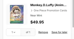 One Piece Card Game - Monkey D. Luffy 2023 AX Promo P-037 Sealed Non Foil - Image 4