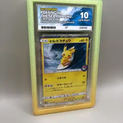 Pokemon Surfing Pikachu 392/SM-P Playing in the Sea Promo Japanese ACE 10 🔥 - Image 2