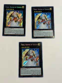 3x Tiras Keeper of Genesis GENF-EN044 Secret Rare 1st Edition Yugioh - Image 1