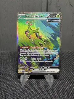 Pokemon TCG Iron Leaves EX Scarlet & Violet Temporal Forces 203/162 - Image 1