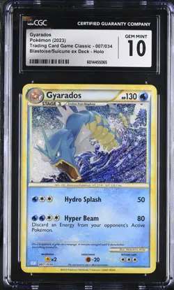 CGC 10 GEM MINT Gyarados 007/034 TCG Classic Blastoise Deck Holo Pokemon 2023 - Image 1