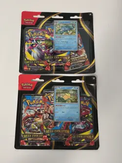 Pokemon TCG 2 Mega Blister With Golduck And Psyduck Promo W/3 Booster Pack Each - Image 1