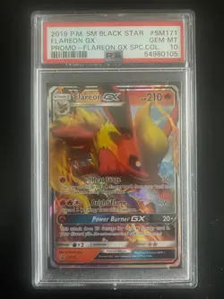 POKEMON BLACK STAR PROMO FLAREON GX #SM171 PSA 10 GEM MINT - Image 1