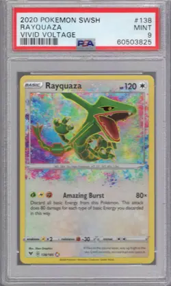 Pokemon Sword & Shield Vivid Voltage Amazing Rare #138 Rayquaza PSA 9 - Image 1