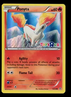 2016 POKEMON XY GENERATIONS PONYTA 14/83 TOYS R US STAMPED PROMO HOLO NM - Image 1