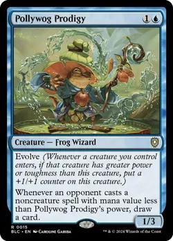 [1x] Pollywog Prodigy Near Mint, English Bloomburrow Commander MTG Magic - Image 1