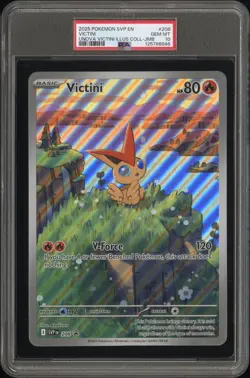 2025 POKEMON SVP EN-SV BLACK STAR PROMO JUMBO #208 VICTINI PSA 10 - Image 1