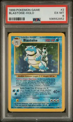 1999 POKEMON BASE SET UNLIMITED #2 BLASTOISE-HOLO PSA 6 - Image 1