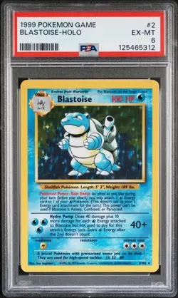 1999 POKEMON BASE SET UNLIMITED #2 BLASTOISE-HOLO PSA 6 - Image 1