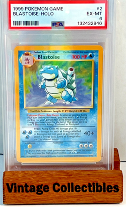 1999 POKEMON BASE SET UNLIMITED #2 BLASTOISE-HOLO PSA 6 - Image 1