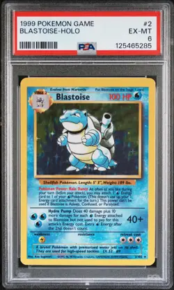 1999 POKEMON BASE SET UNLIMITED #2 BLASTOISE-HOLO PSA 6 - Image 1