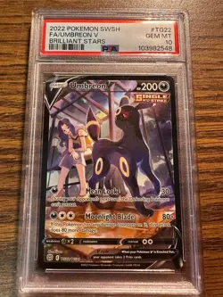Umbreon V TG22/TG30 Swsh09: Brilliant Stars Trainer Gallery PSA 10 - Image 1