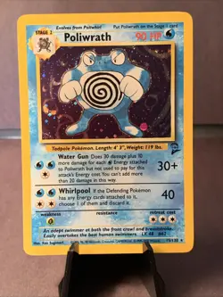 Pokemon TCG Poliwrath 15/130 Base Set 2 Unlimited Holo Rare WOTC VTG 2000 NM/LP - Image 1