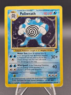 Pokemon TCG Poliwrath 15/130 Holo Rare Base Set 2 DMG (HP) - Image 1