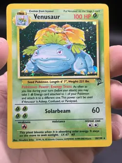 Venusaur Holo Rare 18/130 Pokemon Base Set 2 English WOTC LP - Image 3