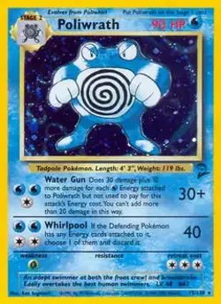 Poliwrath - 15/130 - Pokemon Base Set 2 Holo Rare Card WOTC NM - Image 1