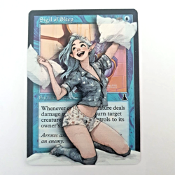 MTG Altered Art Card - Sigil of Sleep - Girl - Magic the Gathering TCG - Image 1