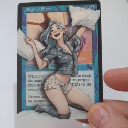 MTG Altered Art Card - Sigil of Sleep - Girl - Magic the Gathering TCG - Image 2