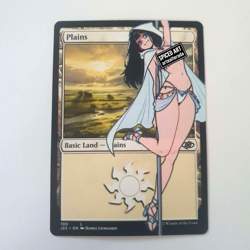 MTG Altered Art Card - Pole Dance Anime Girl Spiced Plains Magic the Gathering - Image 1
