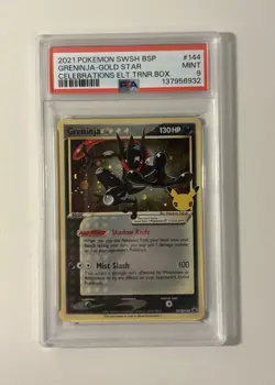Pokemon Greninja TCG Gold Star Holo Card SWSH144 PSA 9 Celebrations Promo - Image 1
