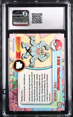 CGC 9 1999 Topps Pokemon TV #68 Machamp Rainbow Foil Blue Logo/ 1st Print - Image 2