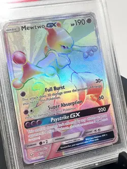2017 POKEMON SUN & MOON SHINING LEGENDS SECRET #76 FULL ART MEWTWO GX PSA 10 - Image 2