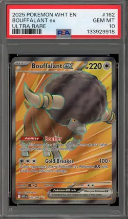 Pokemon Bouffalant ex White Flare Ultra Rare #162 PSA 10 Gem Mint - Image 1