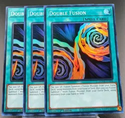 Yugioh! 3x Double Fusion DOOD-EN100 Super Rare 1st Ed NM - Image 1