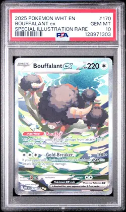 Bouffalant Ex Illustration Rare 170/086 Sv: White Flare Holo PSA 10 Gem Mint - Image 2